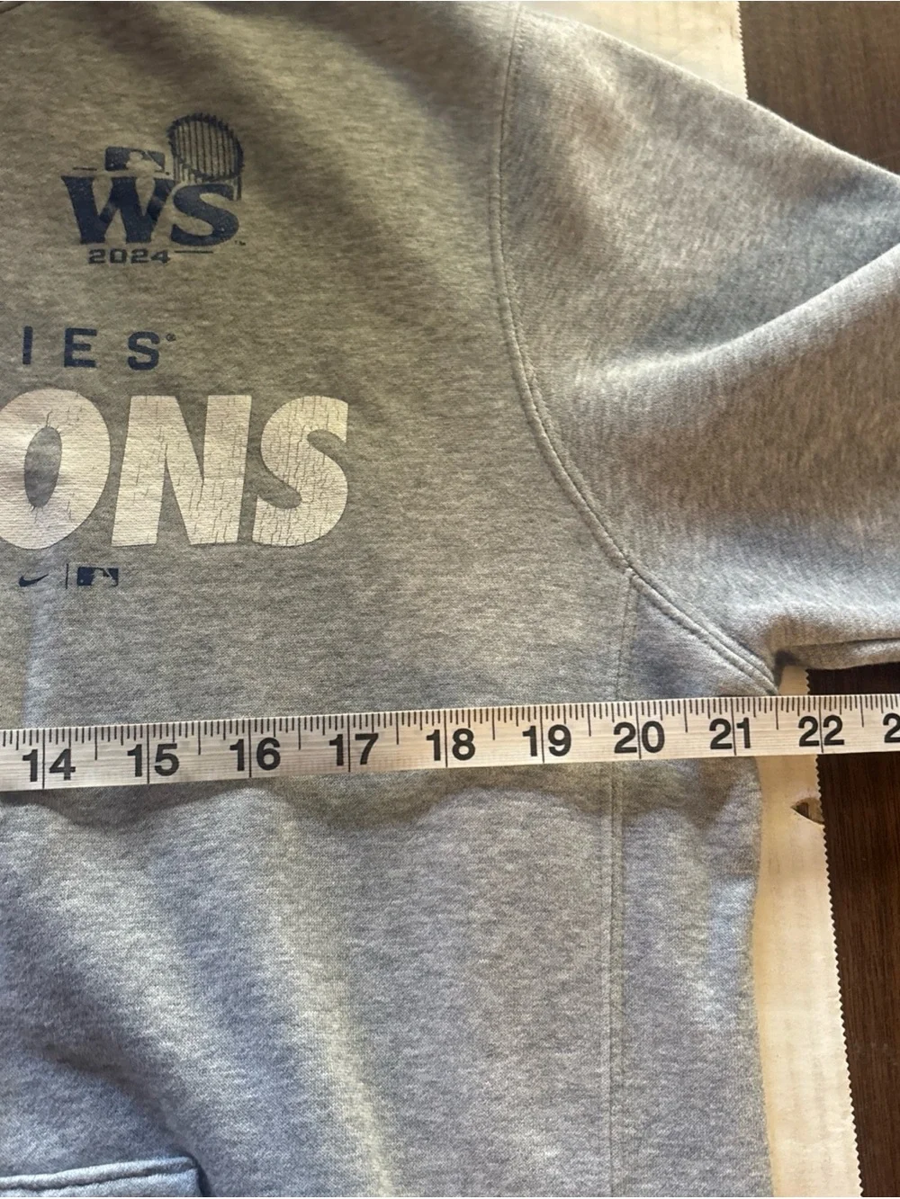 Nike 2024 World Series Gray Pullover Hoodie with Classic Logo